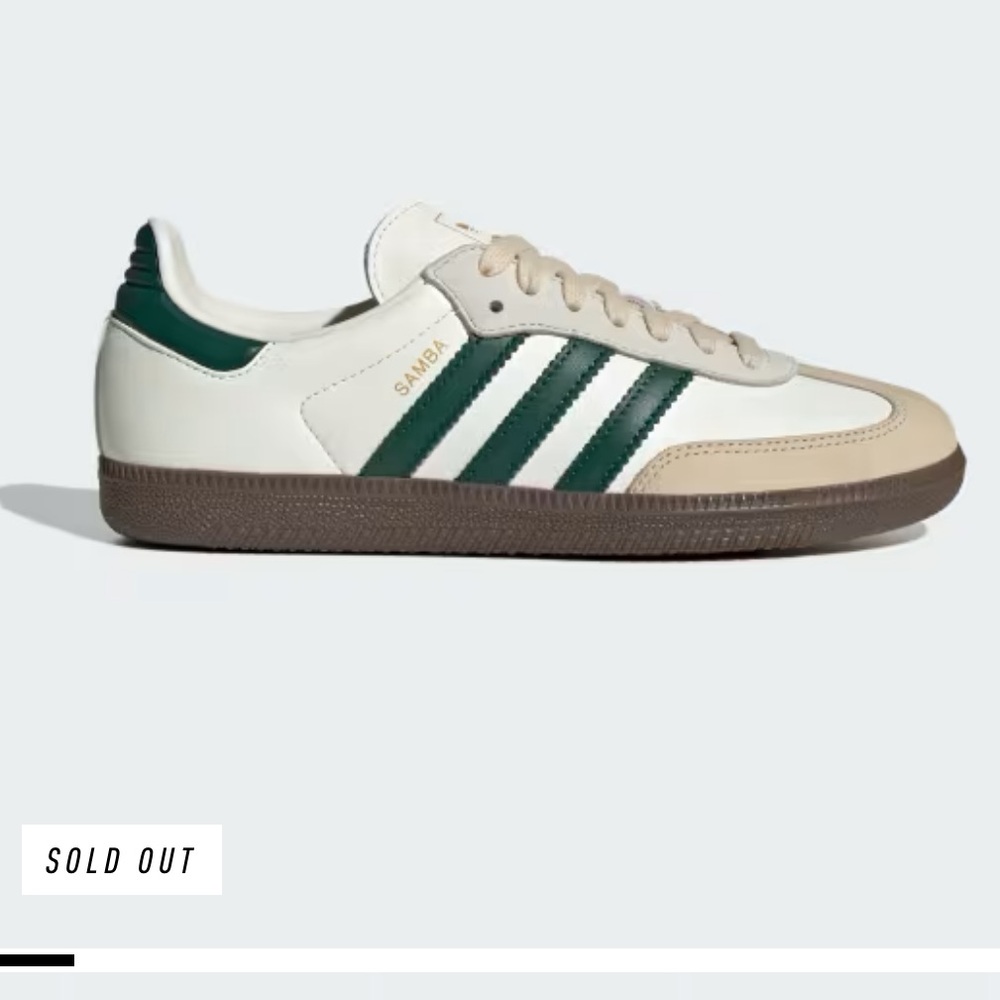 Adidas Women’s Samba OG, Off White and Collegiate Green